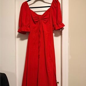 Elegant Red Off-Shoulder Dress